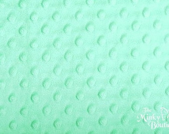 Minky Dot Fabric - Aqua