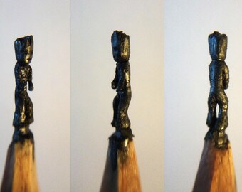 Groot, microsculpture graphite pencil