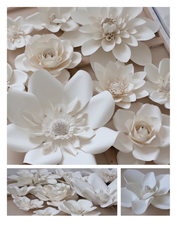 Items similar to Large paper flowers set of 12 various size on Etsy