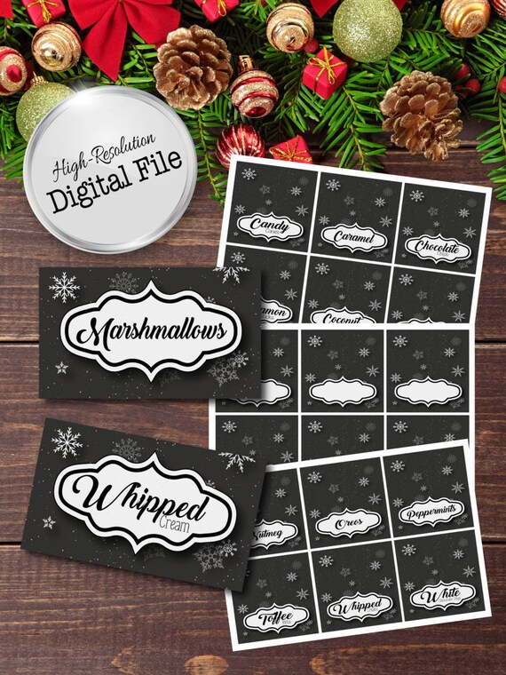 Hot chocolate bar labels free