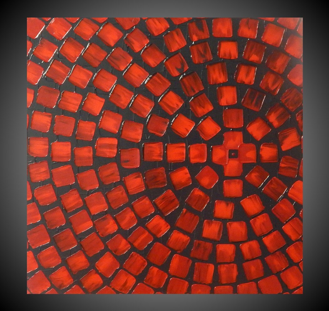 Red and Grey Painting on Canvas wall art Abstract Acrylic