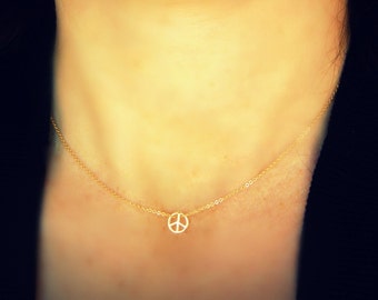 Peaceful Gold Filled necklace - Peace is not something you wish for - It is something you make, Something you do - Love,Simag