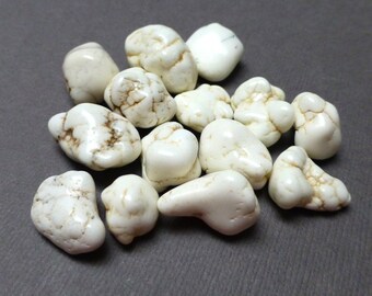Medium Tumbled Magnesite. Tumbled Stone. Undrilled Gemstone. Wire Wrapping Stone. Two (2)