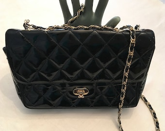 Jay herbert New York Quilted Black Patent Leather Bag