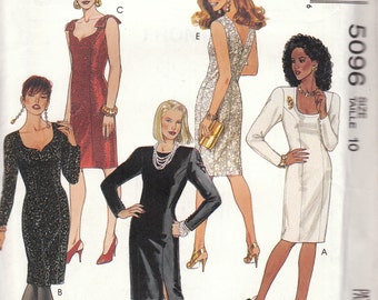 Sheath Dress Pattern McCalls 5096 Size 10 Uncut