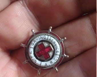 Flash 50% off sale Vintage American Red Cross Life Saving Service Pin