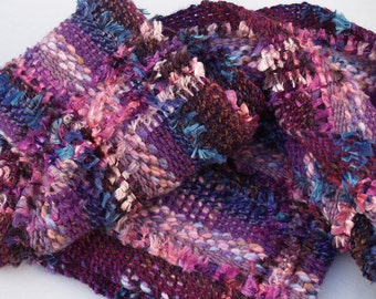 Sparkle Berry hand woven scarf