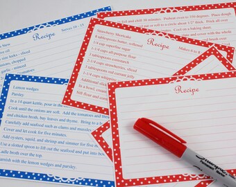Printable Editable Recipe Cards Polka Dot Four By Six Polka Dot Pattern