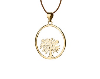 Tree of Life Circle Pendant On Adjustable Cord Necklace Spiritual jewellery Yogi Jewellery Handmade Free UK delivery CH2
