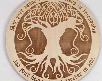 Celtic Tree engraved, Personalized Tree, Family tree Gift, Wedding engraved gift, Custom Engraved, Celtic Tree cutout, Gift for Couples