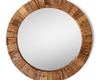The Collier Round Wood Mirror
