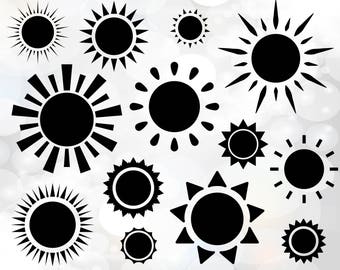 Sun clipart - Sun svg - sun clipart - Sun Cutting Template SVG EPS - Sun SVG File - Sun Cut File - Sun Vector - Summer svg - Sunlight svg