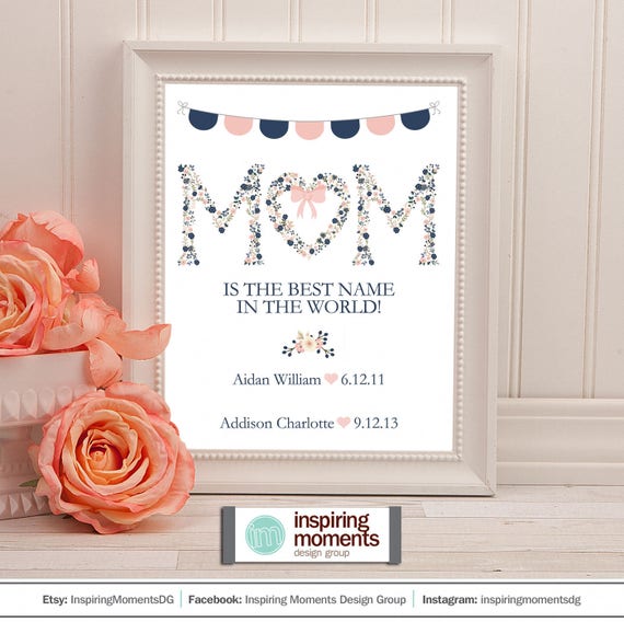 Mothers Day Mom Gift Personalized Custom Print