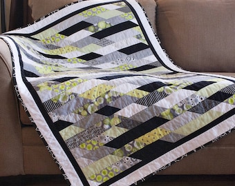 Modern geometric baby quilt