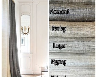 Faux Tussah Silk Custom Designer Drapery. 24 Colors. Pinch Pleat, Inverted Pleat, French Pleat, Goblet Pleat. Faux Silk Curtain Panels.