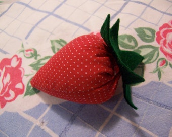 adorable little stuffed strawberry