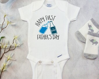First Father's Day Onesies® Bodysuit, Pregnancy Announcement, Custom Father's Day Gift for Dad, Funny Beer Shirt, Happy First Father's Day