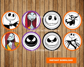 Nightmare Before Christmas Cupcakes Toppers, Nightmare Before Christmas Toppers, Nightmare Before Christmas party Toppers Instant download