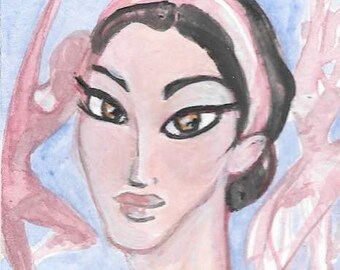Tiny Dancer Original Painting ACEO Art Card ATC