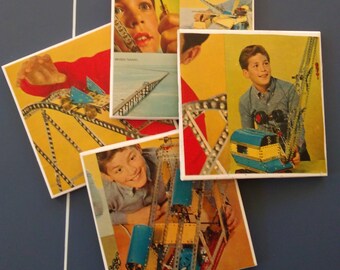 Vintage Toy Tile Coaster Set