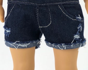 Doll Distressed Jean SHORTS for 18 Inch Dolls such as American Girl