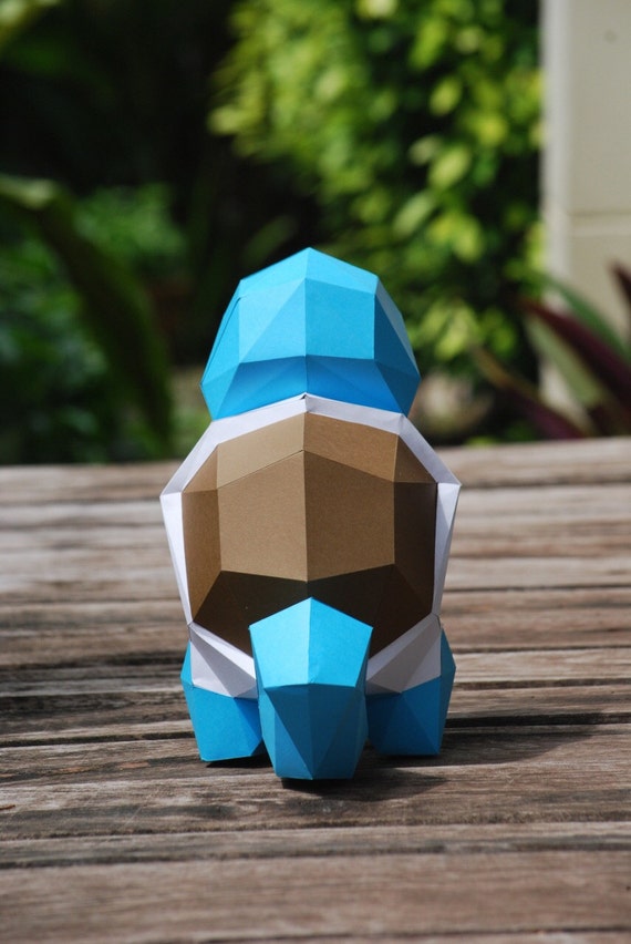 Paper craft DIY Squirtle Pokemon paper model Art