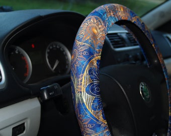 Mandala steering wheel cover Car accessory Birthday gift Car decorations for man Car accessories for woman Accessories set Wheel covers