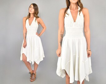 70's Crochet Halter Dress