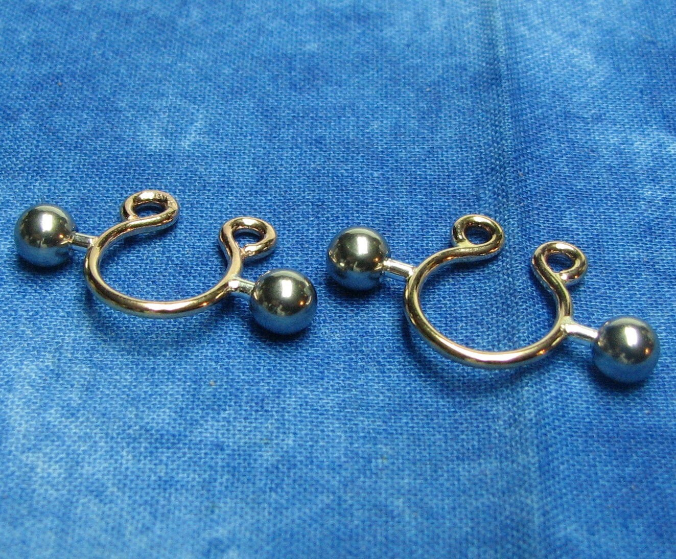 Fake Adjustable Barbell Pair of Handmade nonpierced nipple
