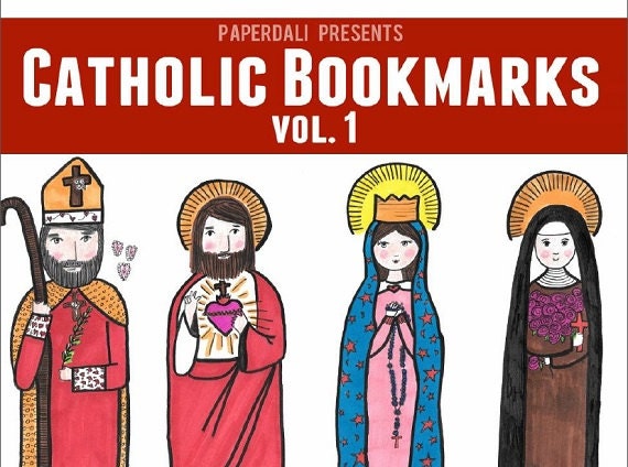 Catholic Saint Bookmarks to Color Printables