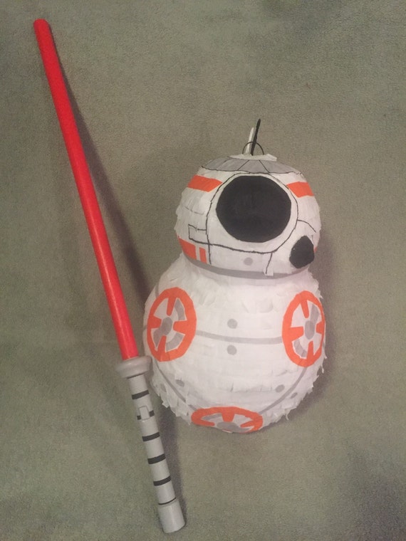 BB8 pinata with light saber stick