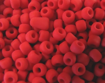 6/0 Opaque Matte Red Seed Beads 10 grams #5236 Japanese Seed Beads Item#550