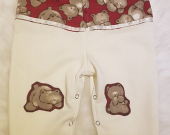 Cream bear print jumpsuit size 1