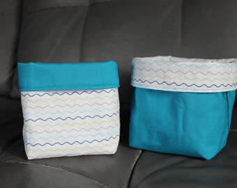 Set of two small fabric baskets