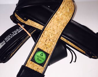 Vegan, inner tube, guitar strap, for him, for her, music, vegan guitar strap, cork, guitarists, musiclovers, guitar lovers, guitar,