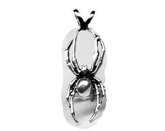 Black Widow Spider Pendant Sterling Silver Free Shipping