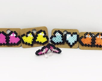 Pixel Heart stud earrings