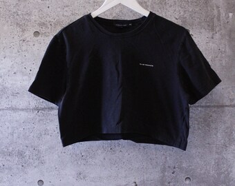 Vintage Club Monaco Simple Black Cropped T-Shirt
