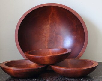 Baribocraft Wood Salad Bowl Set