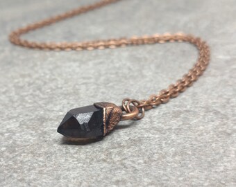 Raw Crystal Jewelry - Gifts for Her - Mothers Day Gift - Boho - Layering Necklace - Smokey Quartz Necklace - Smokey Quartz Crystal Pendant