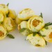 12 Small Yellow Ranunculus Flowers on Wire Stems - Artificial flowers, Floral Crown or Millinery Supplies - read description - ITEM 0933