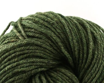 Hand Dyed Aran weight Mini Empire Heathers Rambouillet Wool 213 yds 4oz Moss