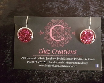 Handmade Resin Glitter Stud Earrings