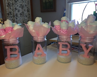 Diaper Bouquet w/ vase