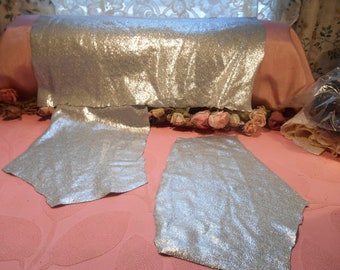 Vintage Fabric Silver Sparkle and Shine Lot