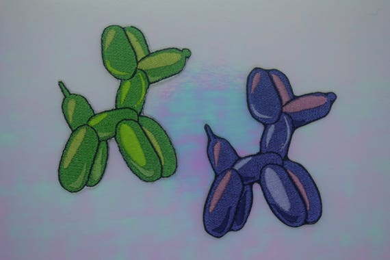 Green and Purple Balloon Animals Iron on Patch Set