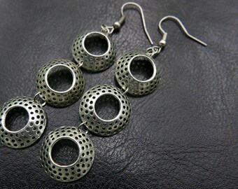 Three rounds Earrings stainless steel