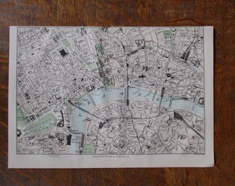 1880 Antique map of London