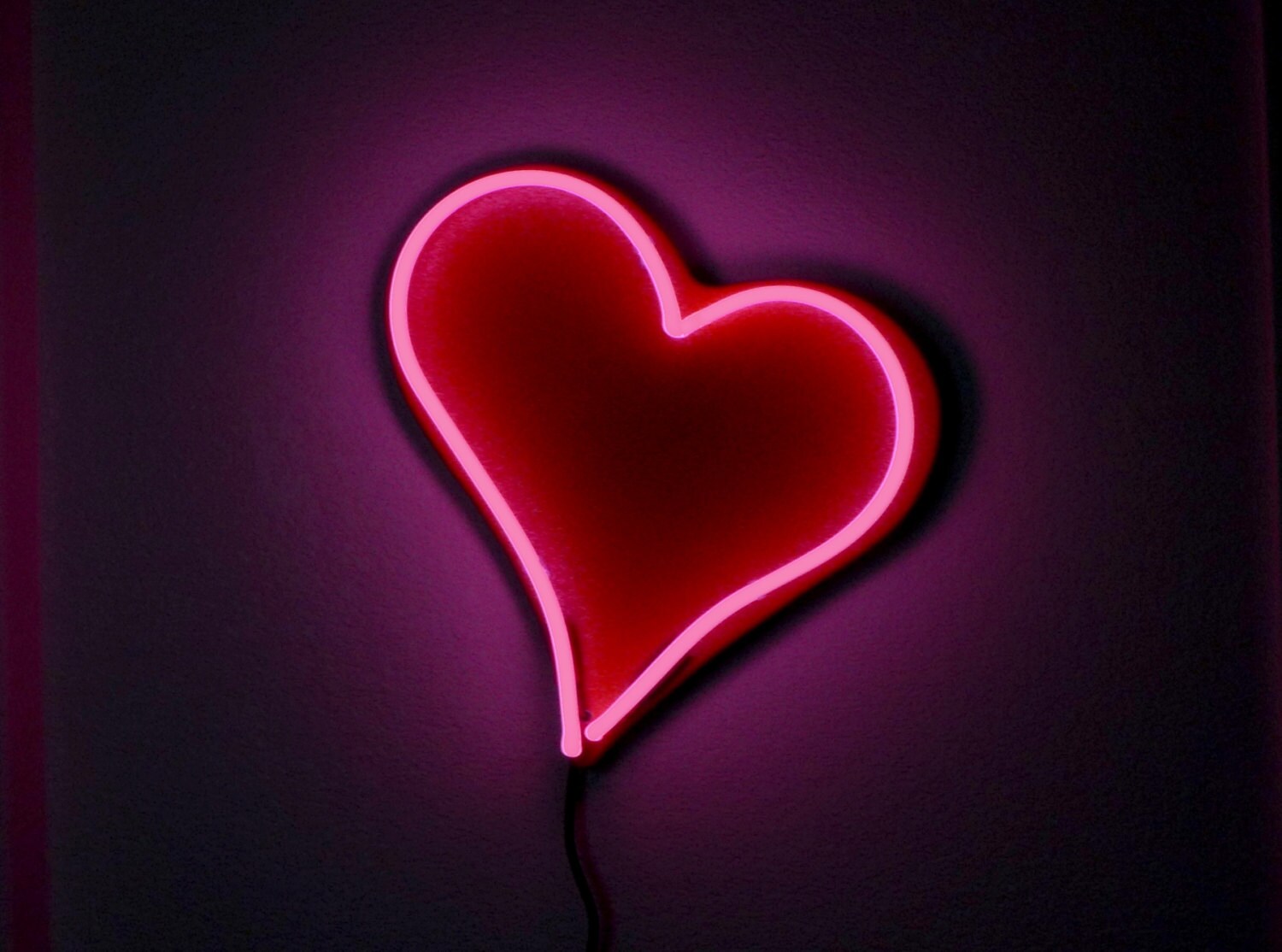 Hot Hot Pink Neon Valentine Heart for the Wall