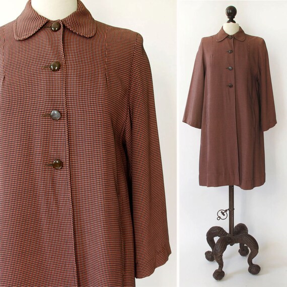 vintage 1950s overcoat 1950s houndstooth jacket